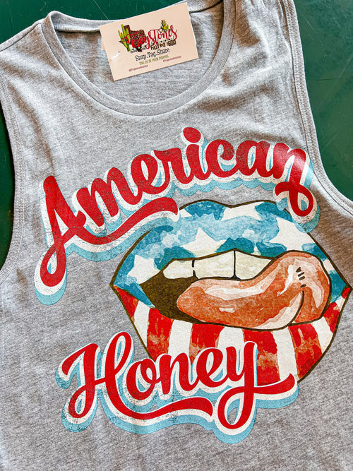 American Honey Tank-Heather Grey-FINAL SALE