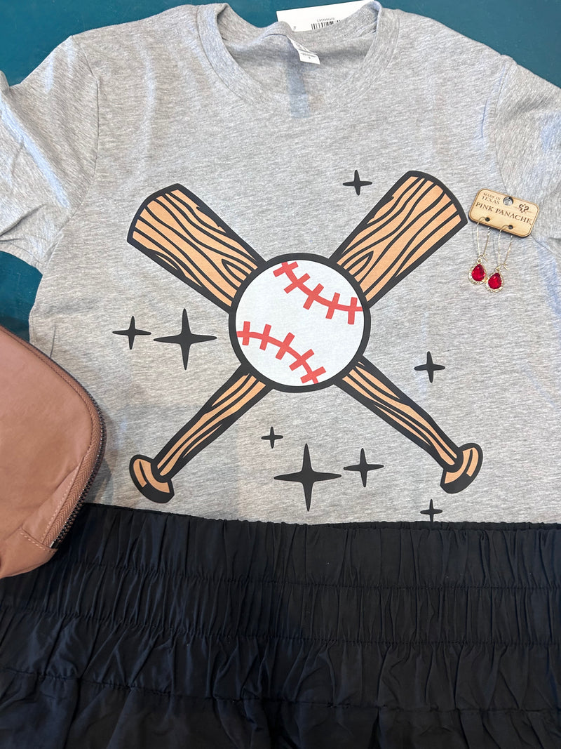 Baseball Bat Gray Tee