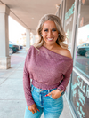 Rachel Off Shoulder Top-Mauve