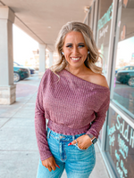 Rachel Off Shoulder Top-Mauve