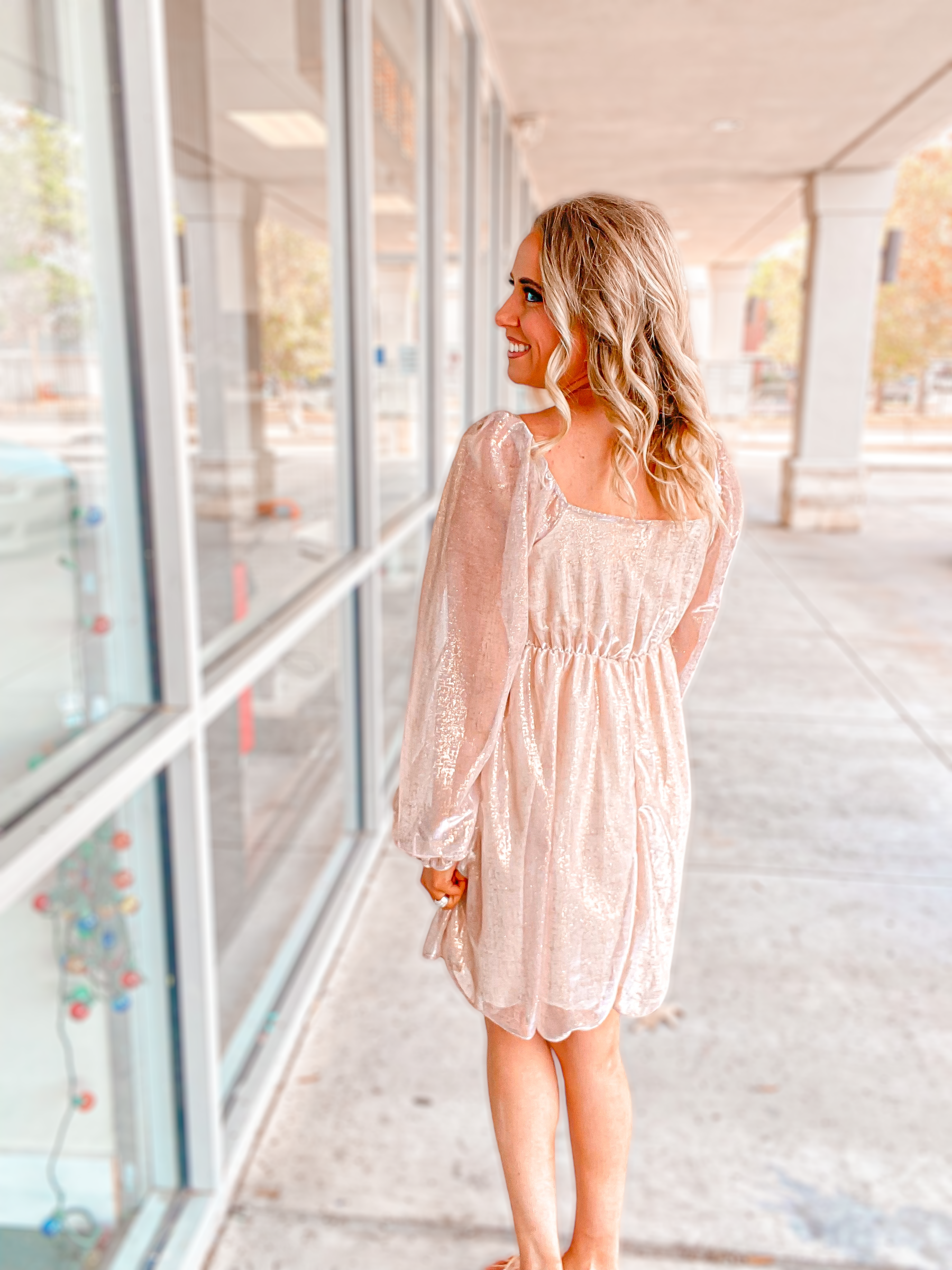 Blush top babydoll dress