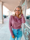 Rachel Off Shoulder Top-Mauve